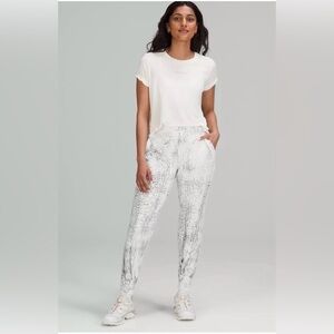 Brand new Lululemon Warm Down Jogger marble white Thread Dye